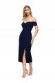 Shop Midi Length Short Formal Crepe Bridesmaid Dress / Cocktail Prom Dress with Side Split Sydney
