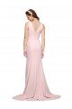 Shop Deep V-Neckline and Back Long Sweep Train Crepe Bridesmaid Dress / Prom Dress with Shoulder Straps Sydney
