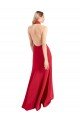 Shop Sleek Fit and Flare High Neck Halter Stretch Formal Crepe Bridesmaid Dress / Prom Dress with Open Back Sydney