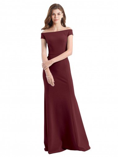 Shop Off the Shoulder Fit and Flare Stretch Crepe Bridesmaid Dress / Prom Dress Sydney