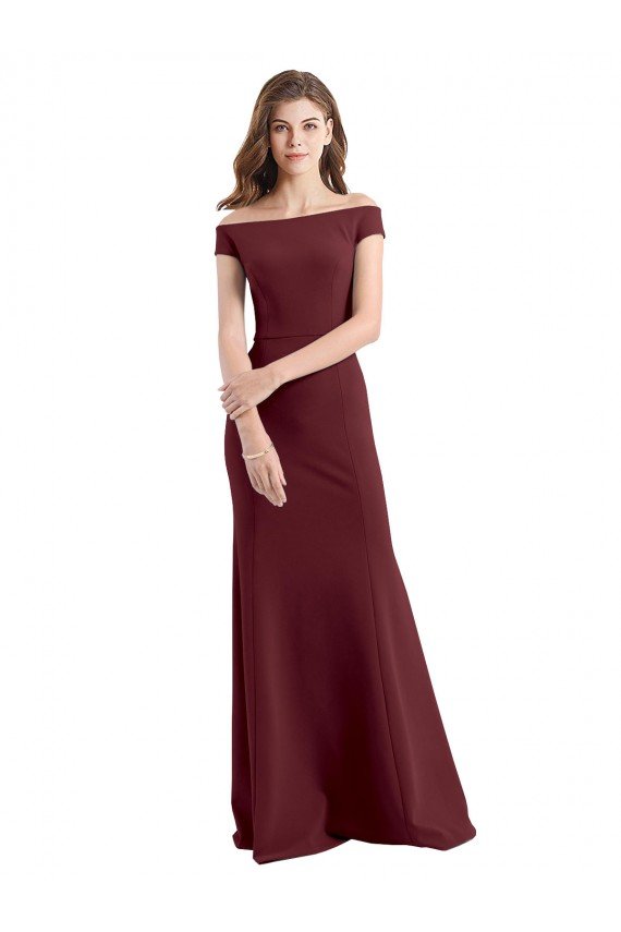 Shop Off the Shoulder Fit and Flare Stretch Crepe Bridesmaid Dress / Prom Dress Sydney