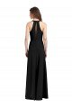 Shop Sleek Halter V-Neck Long A-Line Stretch Formal Crepe Bridesmaid Dress / Prom Dress with Front Slit Sydney