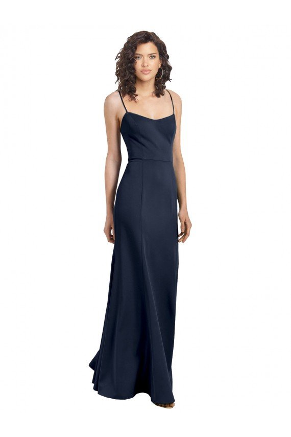 Shop Fit and Flare Scoop Neck Long Sleeveless Stretch Formal Crepe Bridesmaid Dress / Prom Dress Sydney