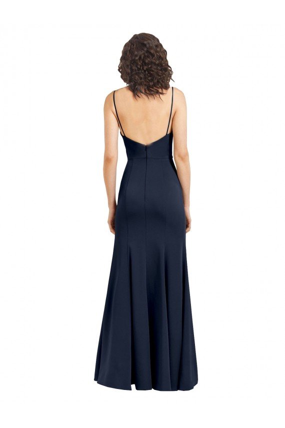 Shop Fit and Flare Scoop Neck Long Sleeveless Stretch Formal Crepe Bridesmaid Dress / Prom Dress Sydney