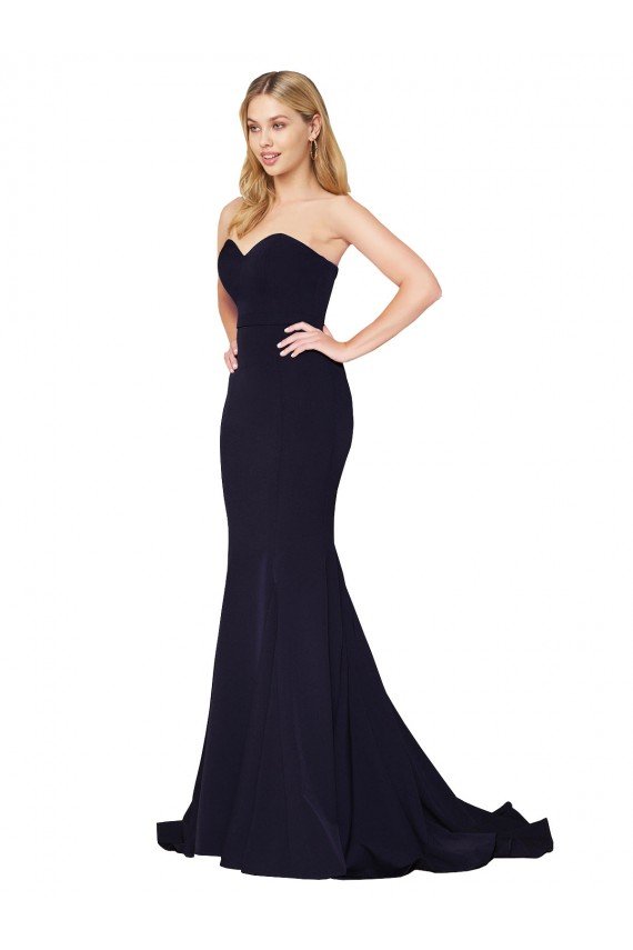 Shop Sweetheart High Neck Sweep Train Sleeveless Formal Crepe Bridesmaid Dress / Prom Dress Sydney