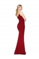 Shop Spaghetti Straps V-Neck Long Formal Crepe Dress with High Slit Sydney