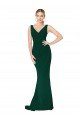 Shop V-Neck Floor Length Long Formal Crepe Mermaid Bridesmaid Dress / Prom Dress Sydney
