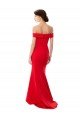 Shop Off the Shoulder Sweetheart Maxi Formal Crepe Bridesmaid Dress / Prom Dress With Thigh Split and Train Sydney