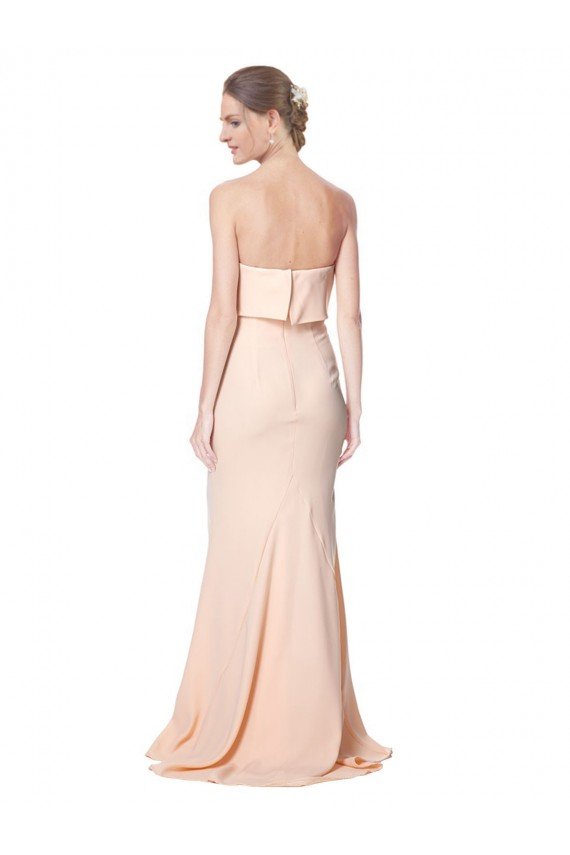 Shop High Neck Strapless Long Formal Crepe Maxi Bridesmaid Dress / Prom Dress with Overlay Sydney