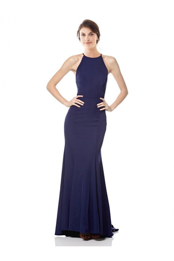 Shop High Neck Fishtail Formal Crepe Bridesmaid Dress / Prom Dress with Open Back Detail Sydney