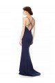 Shop Fishtail High Neck Maxi Formal Crepe Bridesmiad Dress with Strappy Back Detail Sydney