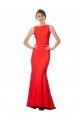 Shop High Neck Maxi Formal Crepe Bridesmiad Dress with Exaggerated Back Ruffle Sydney