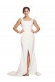 Shop Square Neck Long Sheath Sweep Train Crepe Bridesmaid Dress / Prom Dress  Sydney