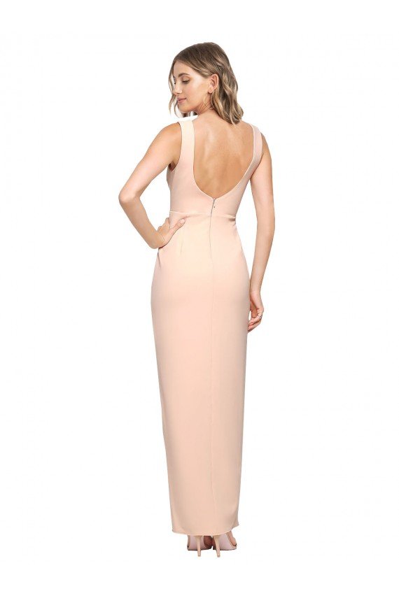 Shop Floor Length Square Neck Long Sheath Formal Crepe Bridesmaid Dress / Prom Dress  Sydney