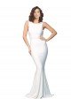 Shop High Neck Low V-Back Long Formal Crepe Bridesmaid Dress / Prom Dress Sydney