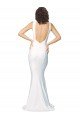 Shop High Neck Low V-Back Long Formal Crepe Bridesmaid Dress / Prom Dress Sydney