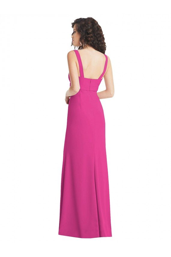 Shop Wide Strap Notch Empire Waist Bridesaid Dress with Front Slit Sydney
