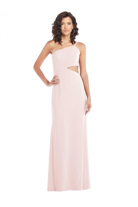 Shop Flirty One Shoulder Midriff Cutout Maxi Formal Crepe Bridesmaid Dress / Prom Dress Sydney