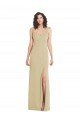 Shop Wide Strap Slash Cutout Empire Formal Crepe Bridesmaid Dress / Prom Dress with Front Slit Sydney