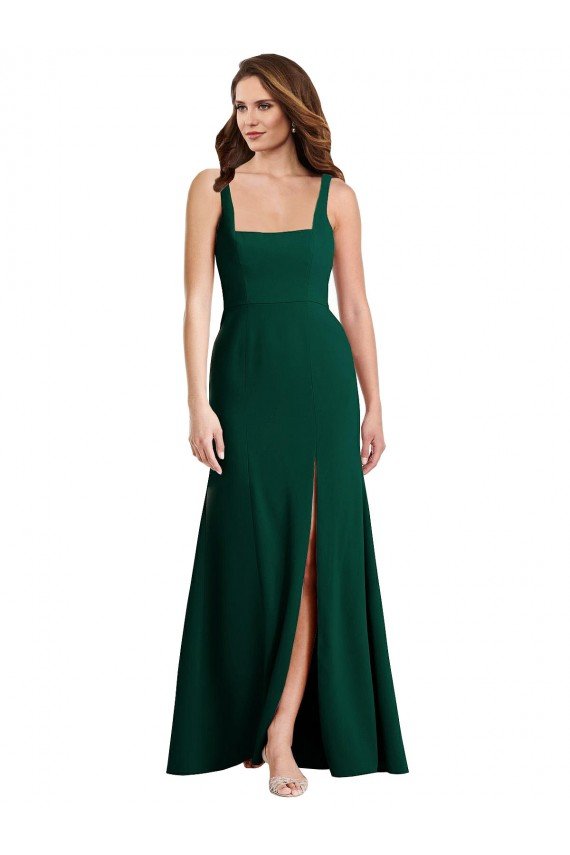 Shop Square Neck Trumpet Maxi Bridesmaid Dress / Prom Dress with Front Slit Sydney