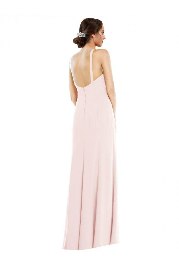 Shop Criss Cross Halter Princess Line Trumpet Formal Crepe Bridesmaid Dress / Prom Dress Sydney