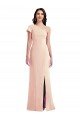 Shop One Shoulder Cap Sleeves Trumpet Formal Crepe Bridesmaid Dress / Prom Dress with Front Slit Sydney