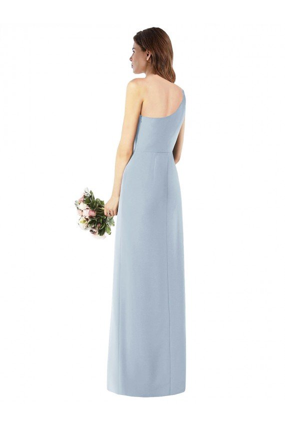 Shop One Shoulder Crepe Trumpet Bridesmaid Dress / Prom Dress with Front Slit Sydney