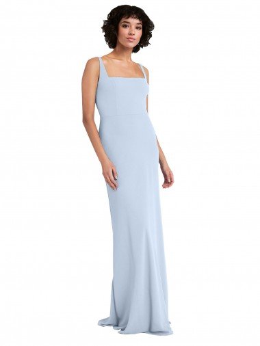 Shop Slim Square Neck Fit and Flare Full Length Stretch Crepe Bridesmaid Dress / Prom Dress Sydney
