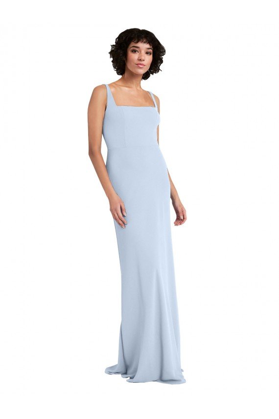 Shop Slim Square Neck Fit and Flare Full Length Stretch Crepe Bridesmaid Dress / Prom Dress Sydney