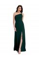 Shop A-Line Slim One Shoulder Formal Crepe Bridesmaid Dress / Prom Dress with Asymmetrical Straps and Side Slit Sydney