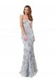 Shop Silver V-Neckline Backless Floral Patterned Sequin Formal Bridesmaid Dress / Prom Dress Sydney