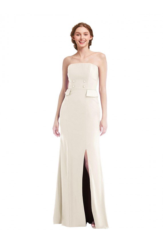 Shop Long Strapless Tuxedo Maxi Bridesmaid Dress / Prom Dress with Front Slit Sydney
