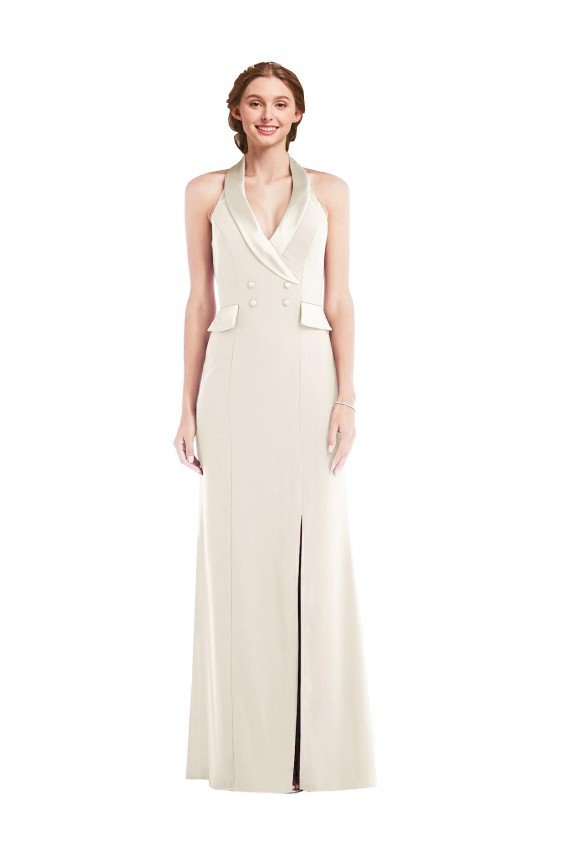 Shop Halter Tuxedo Maxi Bridesmaid Dress / Prom Dress with Front Slit Sydney