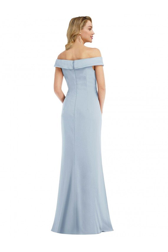 Shop Off the Shoulder Tuxedo Maxi Bridesmaid Dress / Prom Dress with Front Slit Sydney