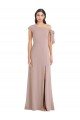 Shop Off the Shoulder Tie Detail Maxi Formal Crepe Bridesmaid Dress / Prom Dress with Front Slit Sydney