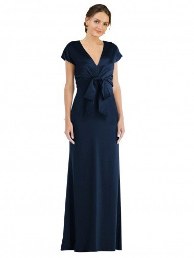 Shop Soft Bow Blouson Bodice Trumpet Formal Crepe Bridesmaid Dress / Prom Dress Sydney