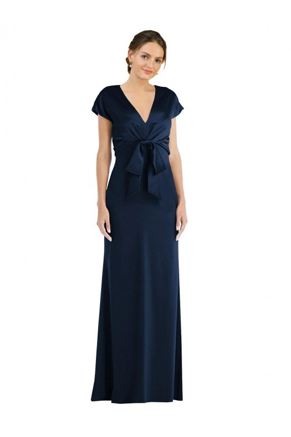 Shop Soft Bow Blouson Bodice Trumpet Formal Crepe Bridesmaid Dress / Prom Dress Sydney