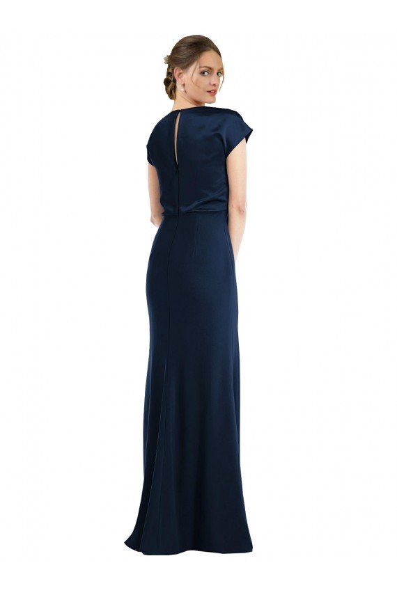 Shop Soft Bow Blouson Bodice Trumpet Formal Crepe Bridesmaid Dress / Prom Dress Sydney