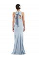 Shop Cutout Open Back Halter Maxi Formal Crepe Bridesmaid Dress / Prom Dress with Scarf Tie Sydney