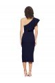 Shop Ruched Midi Length Short Cocktail Formal Crepe Bridesmaid Dress / Prom Dress with Shoulder Ruffles Sydney