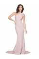 Shop Long Sweep Train One Shoulder Crepe Bridesmaid Dress / Prom Dress with Side Leg Split Sydney