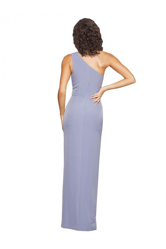 Shop Floor Length One Shoulder Formal Crepe Bridesmaid Dress / Prom Dress with Pencil Skirt and Side Split Sydney
