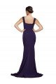 Shop Square Neck Long Sweep Train Crepe Bridesmaid Dress / Prom Dress with Thick Straps Sydney