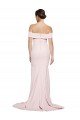 Shop Off Shoulder Long Formal Crepe Bridesmaid Dress / Prom Dress with Straight Neckline and Side Split Sydney