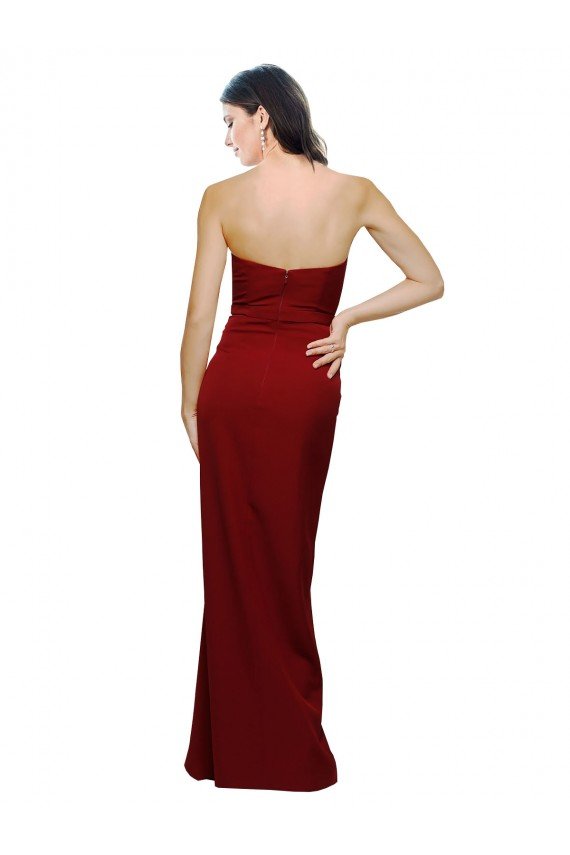Shop Straight Pencil Skirt Long Sweetheart Formal Crepe Bridesmaid Dress / Prom Dress with High Side Split Sydney