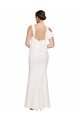 Shop Full Length Square Neck Formal Crepe Bridesmaid Dress / Prom Dress with Asymmetrical Straps and Bow Back Sydney