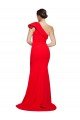 Shop One Shoulder Long Sweep Train Crepe Bridesmaid Dress / Prom Dress with Thigh High Split Sydney