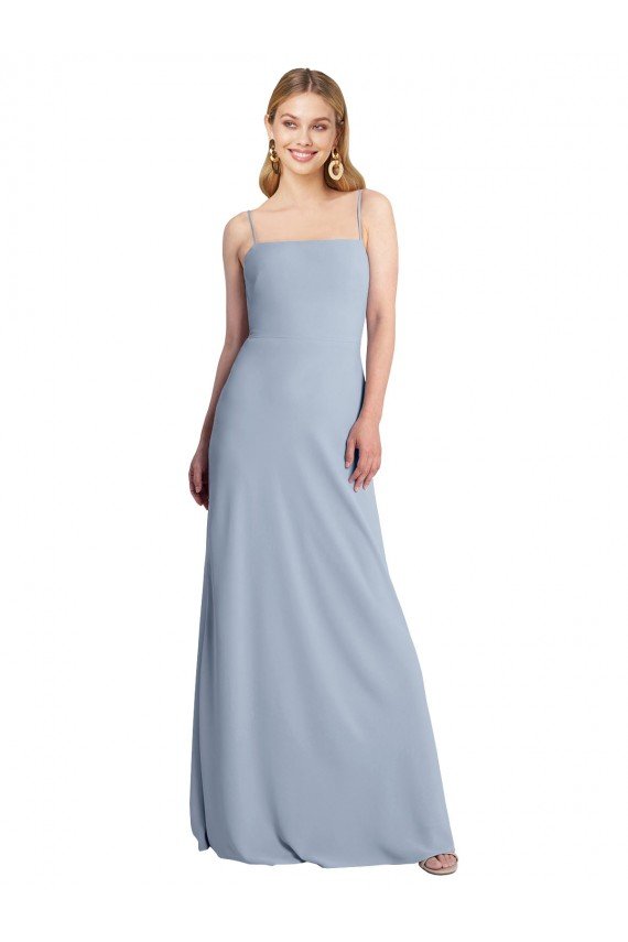 Shop Straight Neckline Crepe Slip Bridesmaid Dress / Prom Dress with Strappy Back Sydney