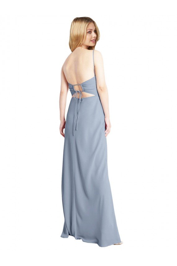 Shop Straight Neckline Crepe Slip Bridesmaid Dress / Prom Dress with Strappy Back Sydney