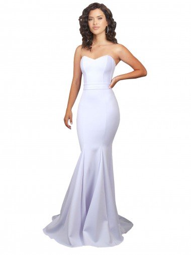 Shop Simple Long Strapless Sweetheart Mermaid Crepe Beach Wedding Dress Sydney